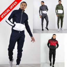 Mens Tracksuits with Two Tone Contrast Zip Through Tracksuit Boys Tracksuit Set