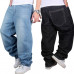 Men's Hip-Hop Rap Jeans Baggy Loose Denim Skateboard Pants Streetwear Trousers