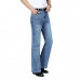 Men Bell Bottom Flared Jeans Slim Denim Pants Retro 60s 70s Bootcut Trouser Blue