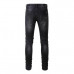 Mens Knee Hole Ripped Red Pleated Patchwork Skinny Fit Black Stretch Denim Jeans