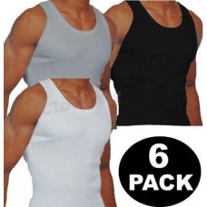 New Mens 6 Pack Vests  Pure Cotton Gym Top Summer Training S M L XL 2XL