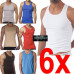 New Mens 6 Pack Vests  Pure Cotton Gym Top Summer Training S M L XL 2XL