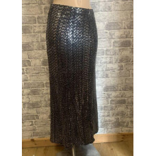 Silver Sequin Ladies Godet Mermaid Fishtail Maxi Party Evening Skirt Size 12-22