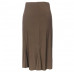 New Ladies Plain Elastic Waist Panel Godet Calf Midi Length Skirt Flared Work