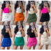 Women's Ladies High Waisted Belted Cargo Pockets Skort Summer Party Shorts Skirt