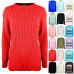 Womens Ladies Chunky Cable Knitted Long Sleeve Oversized Baggy Warm Jumper Top