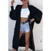 Women Chunky Knitted Oversized Cardigan Ladies Balloon Sleeve Long Maxi Cardigan